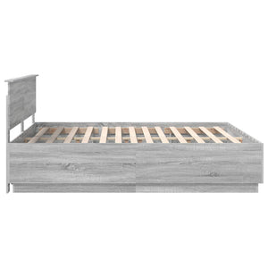 vidaXL Bed Frame Grey Sonoma 180 x 200 cm Engineered Wood