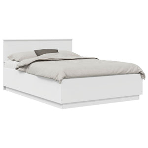 vidaXL Bed Frame with LED Strips White 150 x 200 cm Engineered Wood