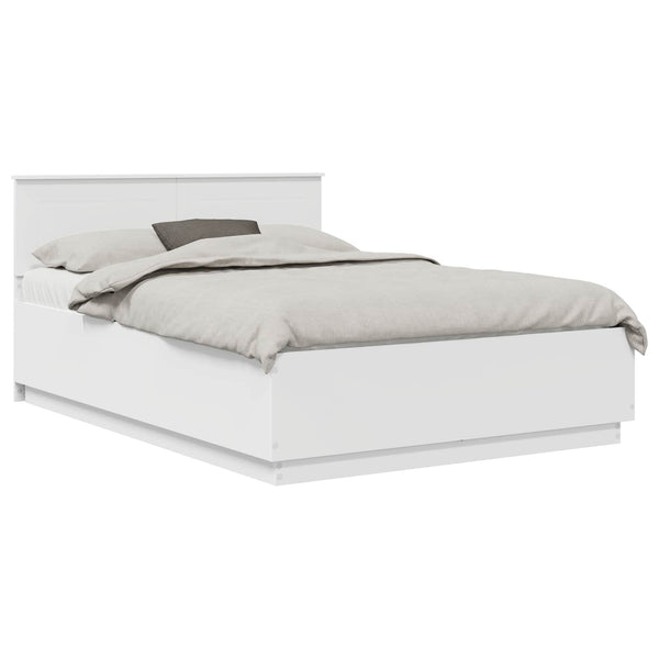 vidaXL Bed Frame with LED Strips White 150 x 200 cm Engineered Wood