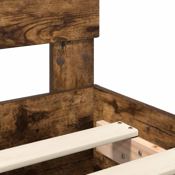 vidaXL Bed Frame Smoked Oak 150 x 200 cm Engineered Wood