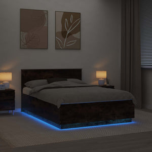 vidaXL Bed Frame Smoked Oak 150 x 200 cm Engineered Wood