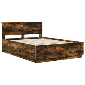 vidaXL Bed Frame Smoked Oak 150 x 200 cm Engineered Wood