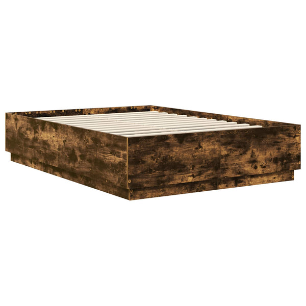 vidaXL Bed Frame Smoked Oak 150 x 200 cm Engineered Wood