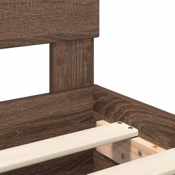 vidaXL Bed Frame Brown Oak Look 150 x 200 cm Engineered Wood