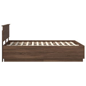 vidaXL Bed Frame Brown Oak Look 150 x 200 cm Engineered Wood