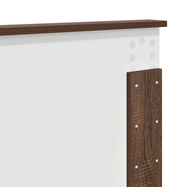 vidaXL Bed Frame Brown Oak Look 140 x 190 cm Engineered Wood