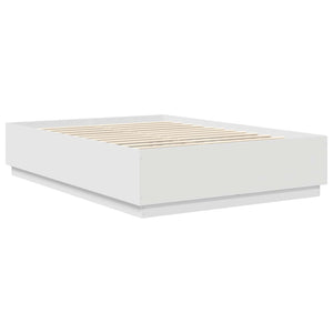vidaXL Bed Frame with LED Strips White 140 x 200 cm Engineered Wood