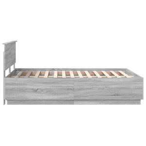 vidaXL Bed Frame Sonoma Grey 140 x 200 cm Engineered Wood
