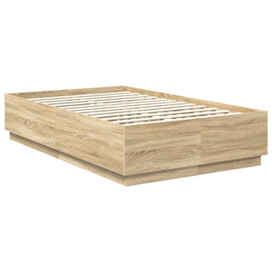 vidaXL Bed Frame with Headboard Sonoma Oak 120 x 200 cm Engineered Wood