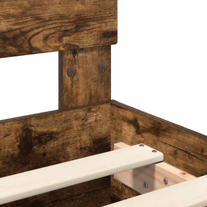 vidaXL Bed Frame Smoked Oak 120 x 200 cm Engineered Wood