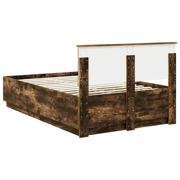 vidaXL Bed Frame Smoked Oak 120 x 200 cm Engineered Wood