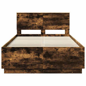 vidaXL Bed Frame Smoked Oak 120 x 200 cm Engineered Wood