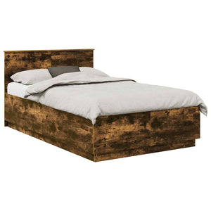 vidaXL Bed Frame Smoked Oak 120 x 200 cm Engineered Wood