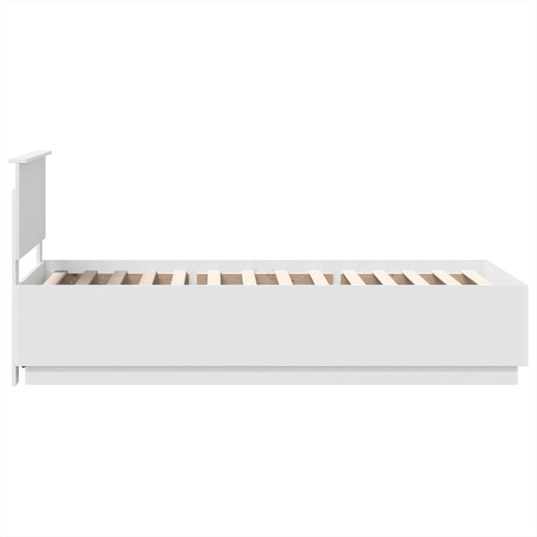 vidaXL Bed Frame with LED Strips White 100 x 200 cm Engineered Wood