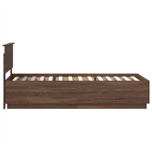 vidaXL Bed Frame Brown Oak Look 90 x 190 cm Engineered Wood