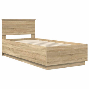vidaXL Bed Frame with Headboard Sonoma Oak 70 x 190 cm Engineered Wood
