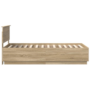 vidaXL Bed Frame with Headboard Sonoma Oak 70 x 190 cm Engineered Wood