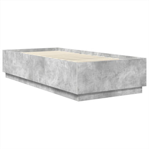 vidaXL Bed Frame with Headboard Concrete Grey 70 x 190 cm Engineered Wood