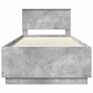 vidaXL Bed Frame with Headboard Concrete Grey 70 x 190 cm Engineered Wood