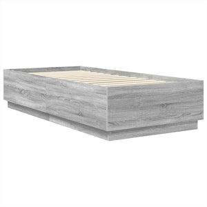 vidaXL Bed Frame with Headboard Gray Sonoma 70 x 190 cm Engineered Wood