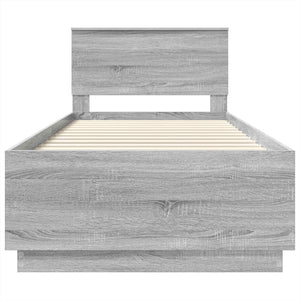 vidaXL Bed Frame with Headboard Gray Sonoma 70 x 190 cm Engineered Wood