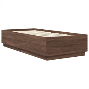 vidaXL Bed Frame Brown Oak Look 70 x 190 cm Engineered Wood