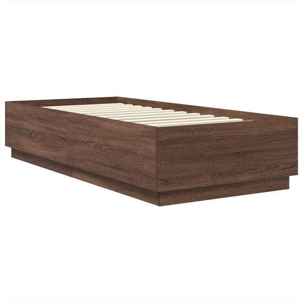 vidaXL Bed Frame Brown Oak Look 70 x 190 cm Engineered Wood