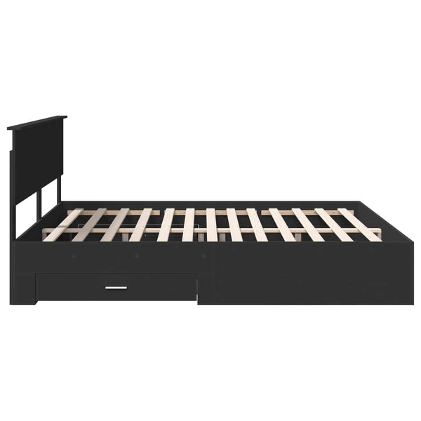 vidaXL Bed Frame Black and Silver 200 x 200 cm Engineered Wood
