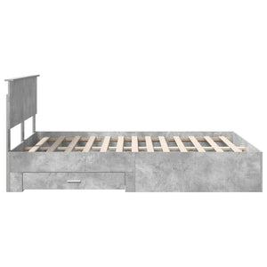 vidaXL Bed Frame with Headboard Concrete Grey 160 x 200 cm Engineered Wood