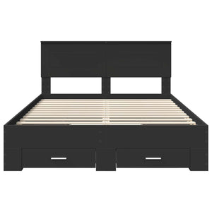 vidaXL Bed Frame Black and Silver 150 x 200 cm Engineered Wood