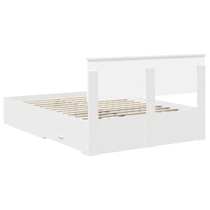 vidaXL Bed Frame with Headboard White 140 x 190 cm Engineered Wood