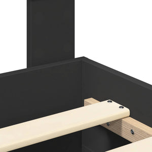 vidaXL Bed Frame with Headboard Black 140 x 190 cm Engineered Wood