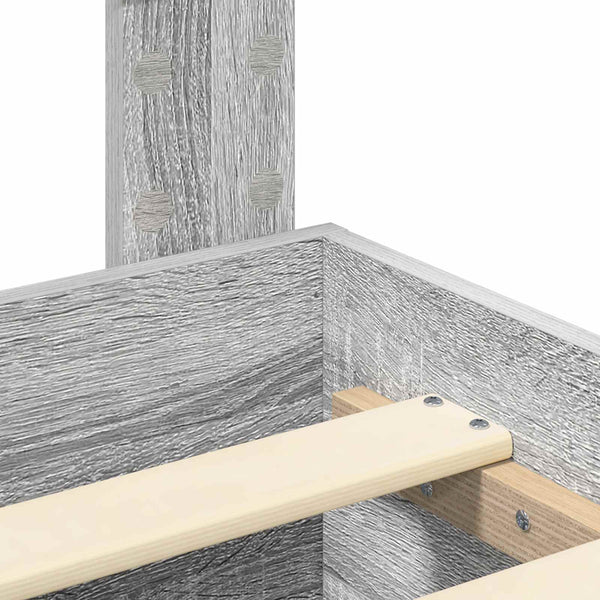 vidaXL Bed Frame Grey Sonoma 140 x 190 cm Engineered Wood