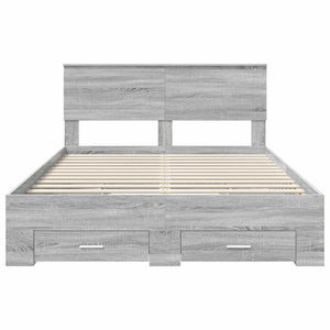 vidaXL Bed Frame Grey Sonoma 140 x 190 cm Engineered Wood