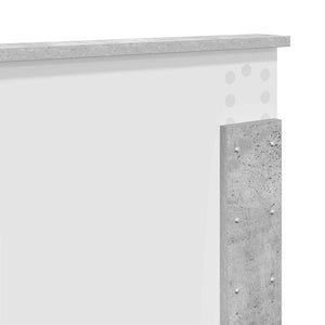 vidaXL Bed Frame with Headboard Concrete Grey 135 x 190 cm Engineered Wood