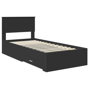 vidaXL Bed Frame Black and Silver 100 x 200 cm Engineered Wood