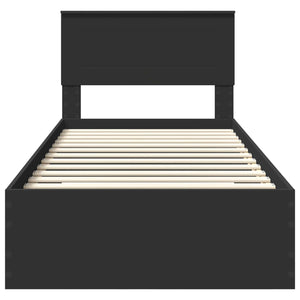 vidaXL Bed Frame Black and Silver 100 x 200 cm Engineered Wood