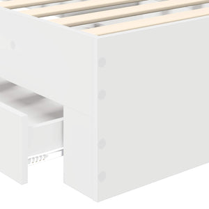 vidaXL Bed Frame White and Silver 75 x 190 cm Engineered Wood