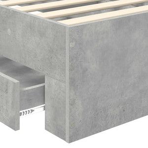 vidaXL Bed Frame Concrete Grey and Silver 75 x 190 cm Engineered Wood