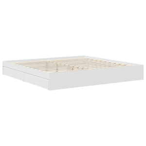 vidaXL Storage Bed with Headboard White 200 x 200 cm Engineered Wood