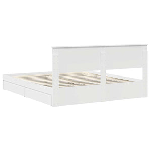 vidaXL Storage Bed with Headboard White 200 x 200 cm Engineered Wood