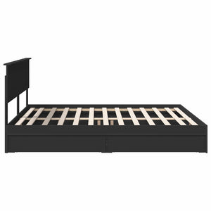vidaXL Storage Bed Black 200 x 200 cm Engineered Wood