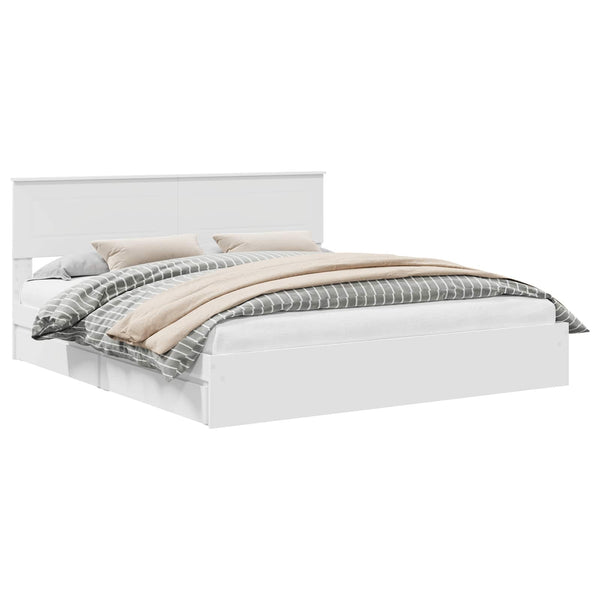 vidaXL Storage Bed with Headboard White 180 x 200 cm Engineered Wood