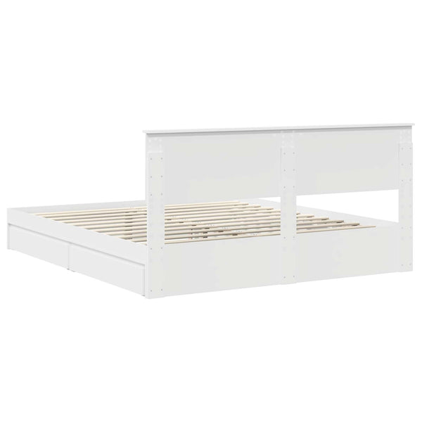 vidaXL Storage Bed with Headboard White 180 x 200 cm Engineered Wood