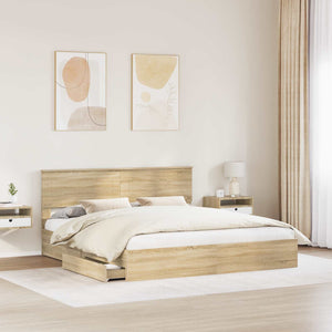vidaXL Storage Bed Sonoma Oak 180 x 200 cm Engineered Wood