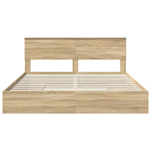 vidaXL Storage Bed Sonoma Oak 180 x 200 cm Engineered Wood
