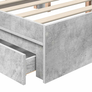 vidaXL Storage Bed Concrete Grey 180 x 200 cm Engineered Wood