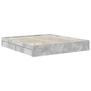 vidaXL Storage Bed Concrete Grey 180 x 200 cm Engineered Wood