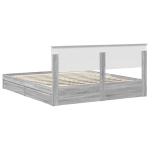 vidaXL Storage Bed Sonoma Grey 180 x 200 cm Engineered Wood