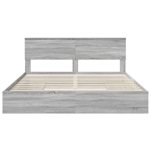 vidaXL Storage Bed Sonoma Grey 180 x 200 cm Engineered Wood